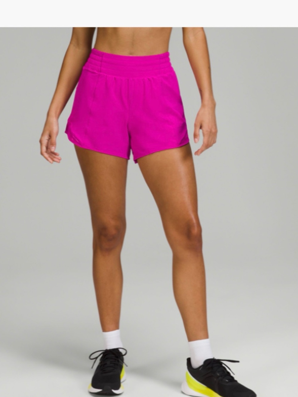 Lululemon Athletica Purple Pink Hotty Hot High Rise Lined Shorts 4" Inseam sz 4